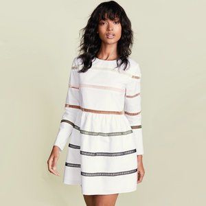 NWT English Factory white weave A-line mini dress